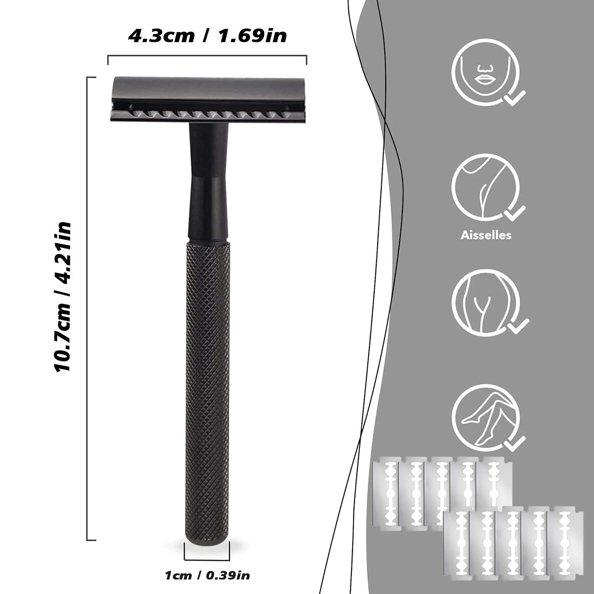 Black Weighted Handle Safety R - đánh giá và giá Safety Razor Handle